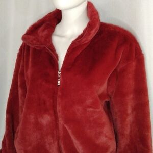 Women's Red Faux Fur Jacket